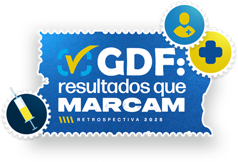 Logo marca GDF mais selos